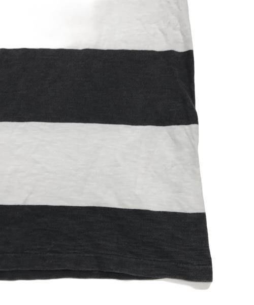 RRL（ダブルアールエル）RRL (ダブルアールエル) 半袖ボーダーカットソー/半袖コットンTシャツ ホワイト×ブラック サイズ:Sの古着・服飾アイテム