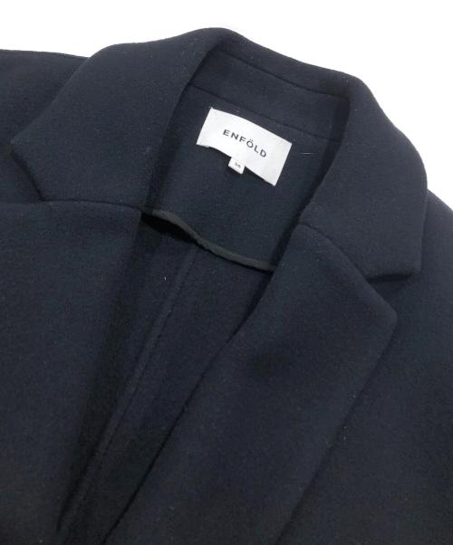 ENFOLD（エンフォルド）ENFOLD (エンフォルド) WOダブルフェイス立体ポケットコート ブラック サイズ:36の古着・服飾アイテム