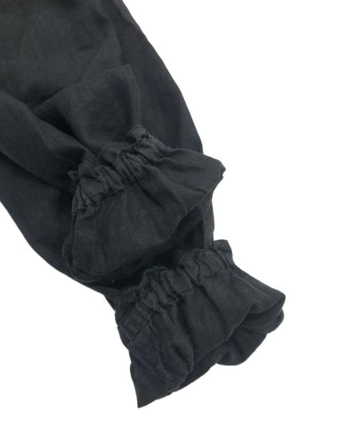 nest Robe（ネストローブ）nest Robe (ネストローブ) フリルリネンブラウス ブラック サイズ:Lの古着・服飾アイテム