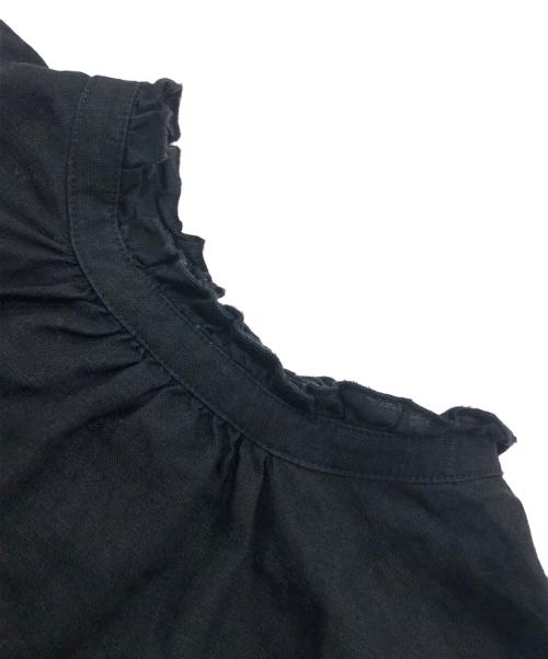 nest Robe（ネストローブ）nest Robe (ネストローブ) フリルリネンブラウス ブラック サイズ:Lの古着・服飾アイテム