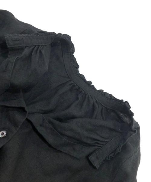 nest Robe（ネストローブ）nest Robe (ネストローブ) フリルリネンブラウス ブラック サイズ:Lの古着・服飾アイテム