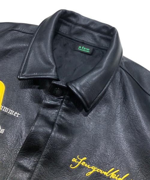 A FEW GOOD KIDS（アフューグッドキッズ）A FEW GOOD KIDS (アフューグッドキッズ) レーシングエコレザーブルゾン ブラック サイズ:Lの古着・服飾アイテム