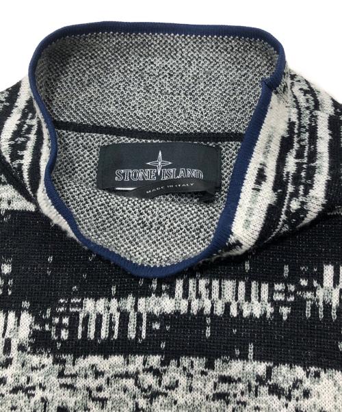 STONE ISLAND（ストーンアイランド）STONE ISLAND (ストーンアイランド) 総柄ハイネックニット グレー サイズ:Ｓの古着・服飾アイテム