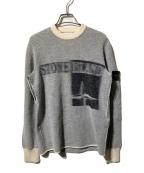 STONE ISLANDストーンアイランド）の古着「ロゴクルーネックニット」｜グレー
