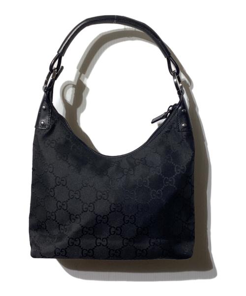 GUCCI（グッチ）GUCCI (グッチ) GGキャンバスショルダーバッグ ブラックの古着・服飾アイテム