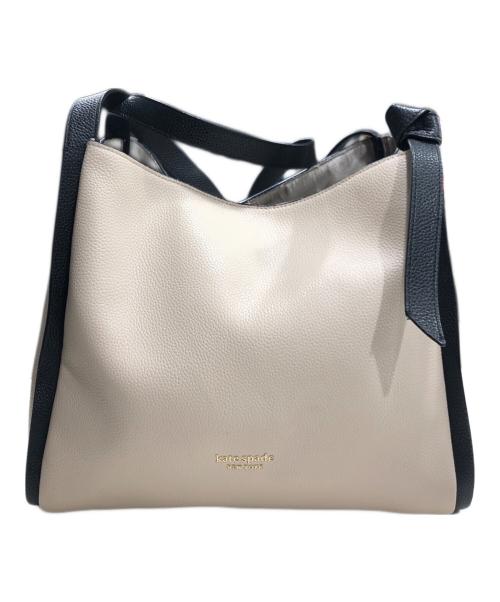 Kate Spade（ケイトスペード）Kate Spade (ケイトスペード) ノーカラーブロックラージショルダーバッグ ベージュの古着・服飾アイテム