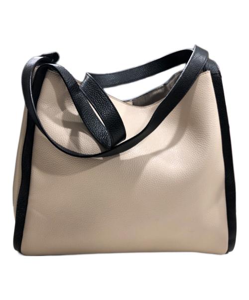 Kate Spade（ケイトスペード）Kate Spade (ケイトスペード) ノーカラーブロックラージショルダーバッグ ベージュの古着・服飾アイテム