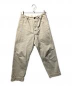 MHLエムエイチエル）の古着「ORGANIC COTTON SATEEN TROUSERS」｜ベージュ