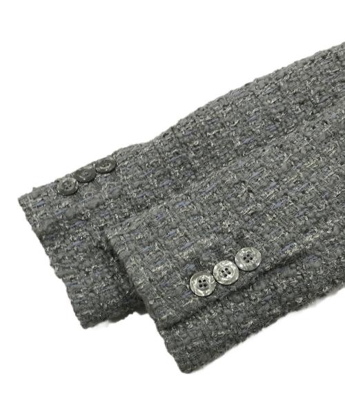 ARMANI COLLEZIONI（アルマーニ コレツィオーニ）ARMANI COLLEZIONI (アルマーニ コレツィオーニ) ノーカラーツイードジャケット グレー サイズ:40の古着・服飾アイテム