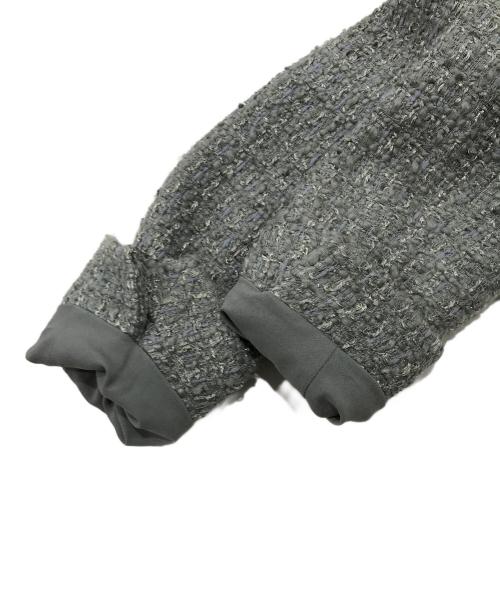 ARMANI COLLEZIONI（アルマーニ コレツィオーニ）ARMANI COLLEZIONI (アルマーニ コレツィオーニ) ノーカラーツイードジャケット グレー サイズ:40の古着・服飾アイテム