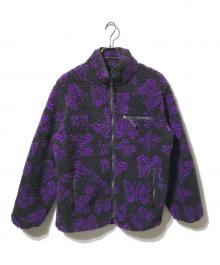 Needles×BEAMS（ニードルズ×ビームス）の古着「別注 BOA FLEECE JACKET」｜ブラック×パープル