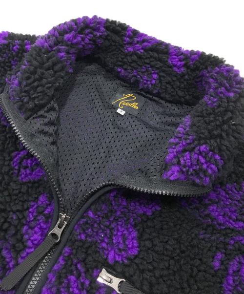 Needles（ニードルズ）Needles (ニードルズ) BEAMS (ビームス) 別注 BOA FLEECE JACKET ブラック×パープル サイズ:Sの古着・服飾アイテム