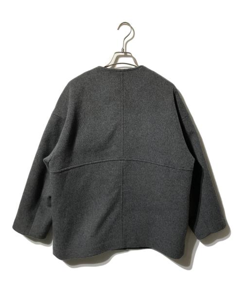 JOURNAL STANDARD（ジャーナルスタンダード）JOURNAL STANDARD (ジャーナルスタンダード) スーパー140ビーバーノーカラーショートコート グレー サイズ:38の古着・服飾アイテム