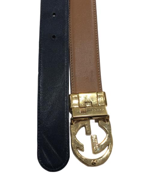 GUCCI（グッチ）GUCCI (グッチ) GGバックルレザーベルト ブラックの古着・服飾アイテム