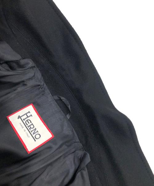 HERNO（ヘルノ）HERNO (ヘルノ) カシミヤブレンドステンカラーコート ブラック サイズ:40の古着・服飾アイテム