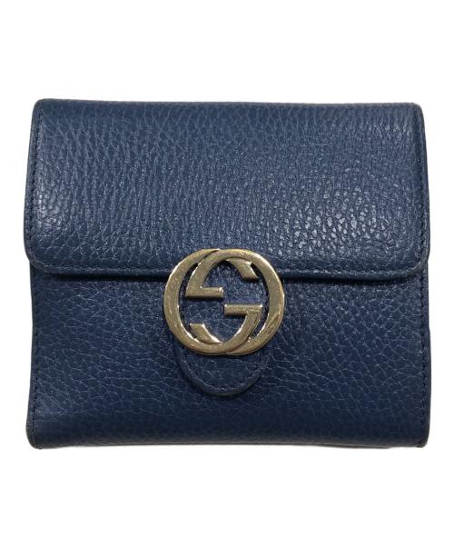 GUCCI（グッチ）GUCCI (グッチ) 2つ折り財布 ブルーの古着・服飾アイテム