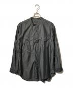 Engineered Garmentsエンジニアド ガーメンツ）の古着「Banded Collar Shirt/バンドカラーシャツ」｜グレー