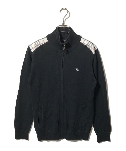 BURBERRY BLACK LABEL（バーバリーブラックレーベル）BURBERRY BLACK LABEL (バーバリーブラックレーベル) ジップニット/ハイネックニット ブラック サイズ:3の古着・服飾アイテム