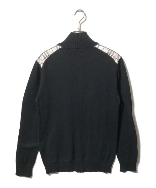 BURBERRY BLACK LABEL（バーバリーブラックレーベル）BURBERRY BLACK LABEL (バーバリーブラックレーベル) ジップニット/ハイネックニット ブラック サイズ:3の古着・服飾アイテム