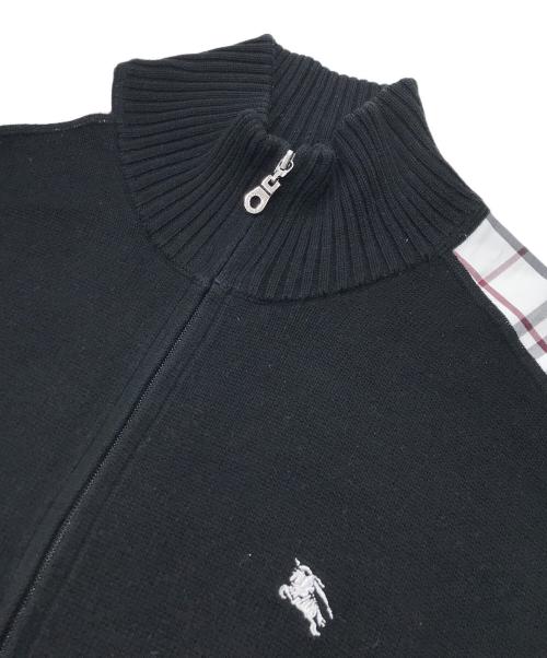 BURBERRY BLACK LABEL（バーバリーブラックレーベル）BURBERRY BLACK LABEL (バーバリーブラックレーベル) ジップニット/ハイネックニット ブラック サイズ:3の古着・服飾アイテム