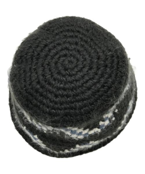 stussy（ステューシー）stussy (ステューシー) クラッシャーハット/ニットバケットハット ブラックの古着・服飾アイテム