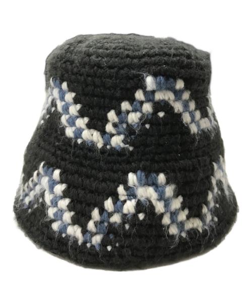 stussy（ステューシー）stussy (ステューシー) クラッシャーハット/ニットバケットハット ブラックの古着・服飾アイテム