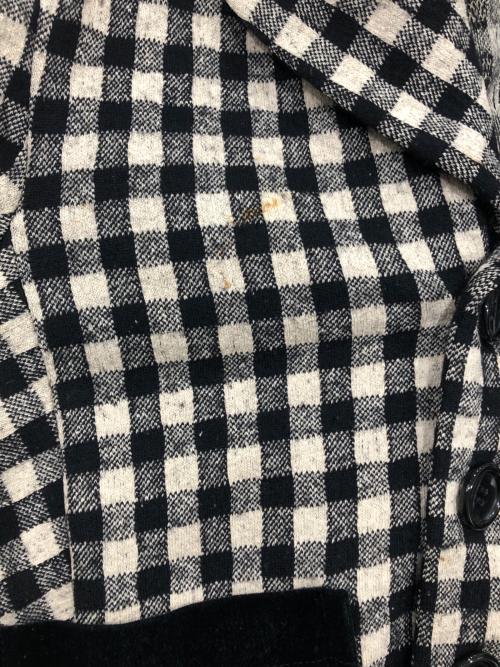 tricot COMME des GARCONS（トリココムデギャルソン）tricot COMME des GARCONS (トリココムデギャルソン) ベロアポケットウール混ダブルチェックジャケット ベージュ×ブラック サイズ:Mの古着・服飾アイテム