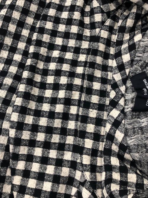 tricot COMME des GARCONS（トリココムデギャルソン）tricot COMME des GARCONS (トリココムデギャルソン) ベロアポケットウール混ダブルチェックジャケット ベージュ×ブラック サイズ:Mの古着・服飾アイテム