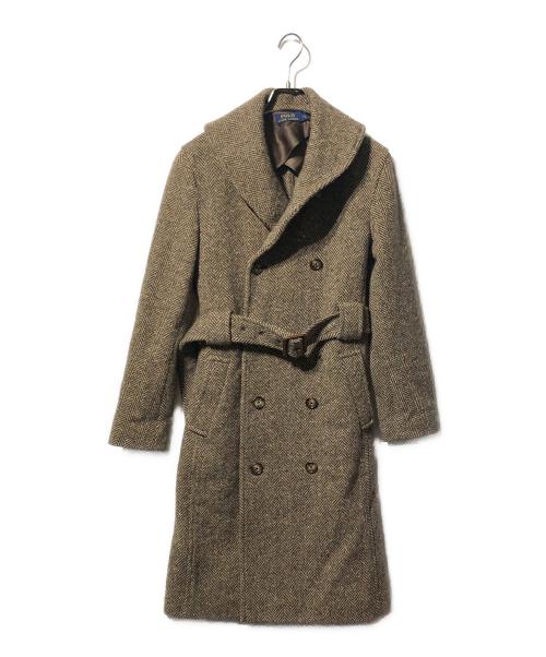 POLO RALPH LAUREN（ポロ・ラルフローレン）POLO RALPH LAUREN (ポロ・ラルフローレン) ヘリンボーンウールコート ブラウン サイズ:2の古着・服飾アイテム