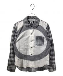 BLACK COMME des GARCONS（ブラックコムデギャルソン）の古着「丸襟チェックデザインシャツ」｜ホワイト×ブラック