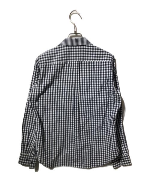 BLACK COMME des GARCONS（ブラックコムデギャルソン）BLACK COMME des GARCONS (ブラックコムデギャルソン) 丸襟チェックデザインシャツ ホワイト×ブラック サイズ:Sの古着・服飾アイテム
