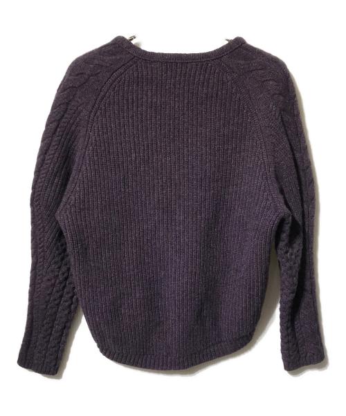 l'heritage martinique（レリタージュ マルティニーク）l'heritage martinique (レリタージュ マルティニーク) ケーブルニット/Vネックニット パープル サイズ:表記なしの古着・服飾アイテム