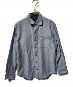 LACOSTEラコステ）の古着「ダンガリー×ソリッドツイルのリバーシブルシャツ/長袖シャツ」｜ブルー