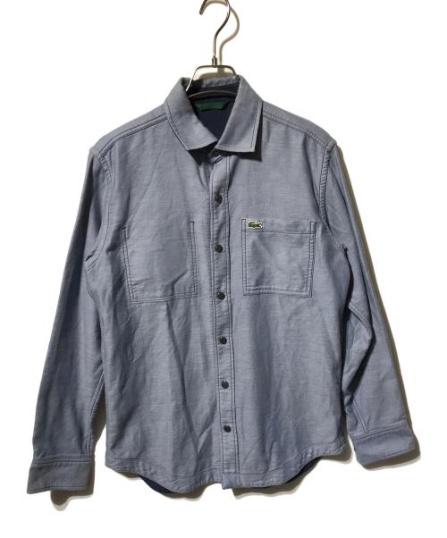 LACOSTE（ラコステ）LACOSTE (ラコステ) ダンガリー×ソリッドツイルのリバーシブルシャツ/長袖シャツ ブルー サイズ:ＳＭの古着・服飾アイテム