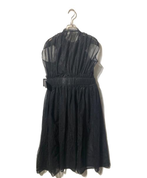 noir kei ninomiya（ノワール ケイ ニノミヤ）noir kei ninomiya (ノワール ケイ ニノミヤ) ボリュームギャザーチュールワンピース ブラック サイズ:XSの古着・服飾アイテム