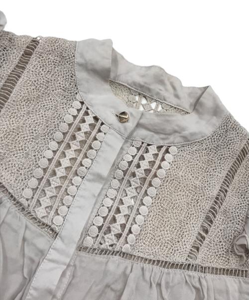 HER LIP TO（ハーリップトゥ）Her lip to (ハーリップトゥ) パフスリーブブラウス/フリルブラウス パープル サイズ:Freeの古着・服飾アイテム