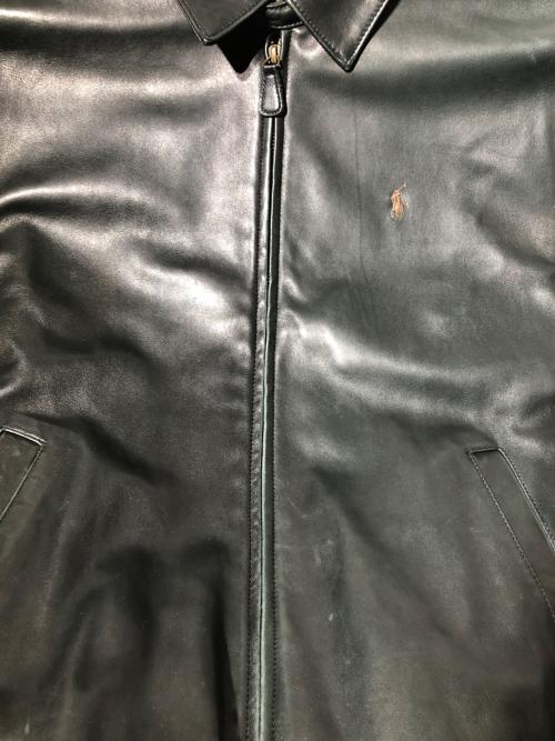 POLO RALPH LAUREN（ポロ・ラルフローレン）POLO RALPH LAUREN (ポロ・ラルフローレン) ポニー刺繍レザースイングトップ ブラック サイズ:Ｍの古着・服飾アイテム