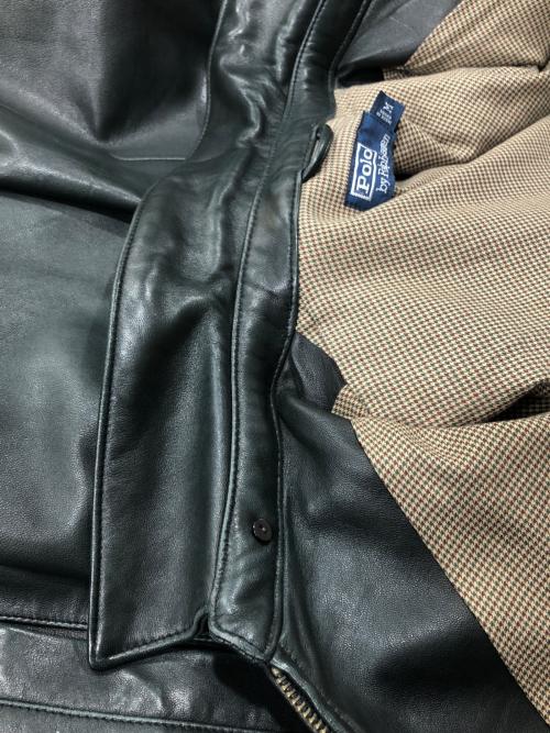 POLO RALPH LAUREN（ポロ・ラルフローレン）POLO RALPH LAUREN (ポロ・ラルフローレン) ポニー刺繍レザースイングトップ ブラック サイズ:Ｍの古着・服飾アイテム