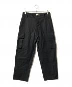 goldゴールド）の古着「LIGHT BACKSATIN M-47 CARGO PANTS/カーゴパンツ」｜ブラック