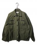 MARKAマーカ）の古着「ユーティリティ シャツ - オーガニック コットン バック サテン/UTILITY SHIRT - ORGANIC COTTON BACK SATIN」｜カーキ