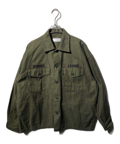 MARKA（マーカ）MARKA (マーカ) ユーティリティ シャツ - オーガニック コットン バック サテン/UTILITY SHIRT - ORGANIC COTTON BACK SATIN カーキ サイズ:1の古着・服飾アイテム