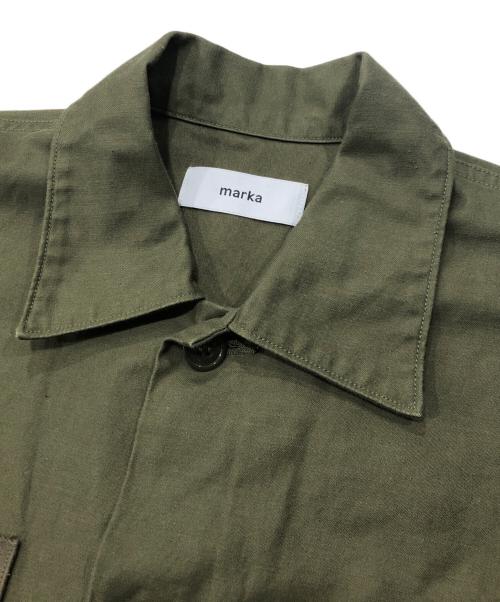 MARKA（マーカ）MARKA (マーカ) ユーティリティ シャツ - オーガニック コットン バック サテン/UTILITY SHIRT - ORGANIC COTTON BACK SATIN カーキ サイズ:1の古着・服飾アイテム