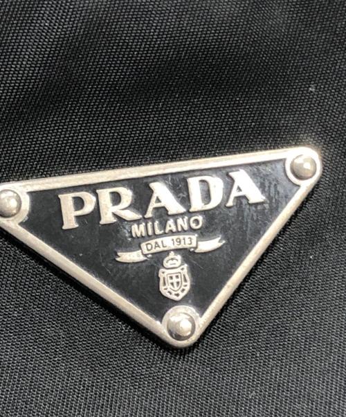 PRADA（プラダ）PRADA (プラダ) レザー切替ナイロンハンドバッグ ブラックの古着・服飾アイテム