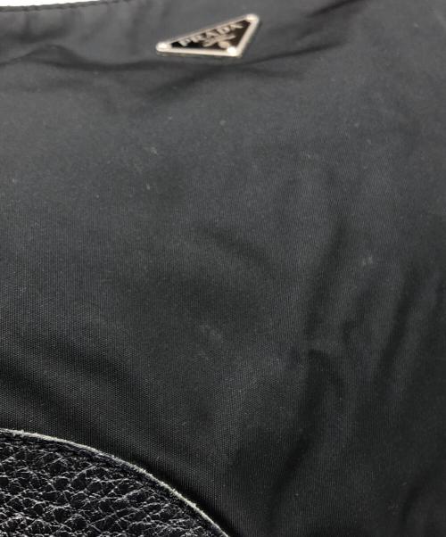 PRADA（プラダ）PRADA (プラダ) レザー切替ナイロンハンドバッグ ブラックの古着・服飾アイテム
