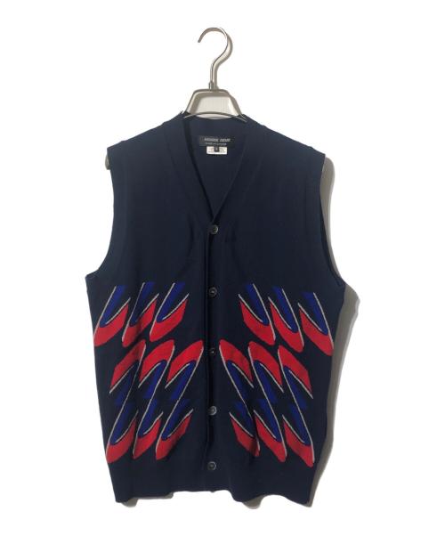 COMME des GARCONS HOMME DEUX（コムデギャルソン オム ドゥ）COMME des GARCONS HOMME DEUX (コムデギャルソン オム ドゥ) ニットベスト ネイビー サイズ:Mの古着・服飾アイテム