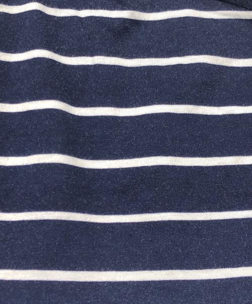 PRADA（プラダ）PRADA (プラダ) ピクセルグラフィックボーダー切替カットソー ネイビー×ホワイト サイズ:XSの古着・服飾アイテム