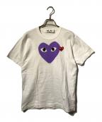 PLAY COMME des GARCONSプレイコムデギャルソン）の古着「ハートワッペンTシャツ/クルーネック半袖Tシャツ」｜ホワイト