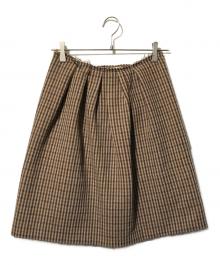 MIU MIU（ミュウミュウ）の古着「ウールラップスカート」｜ブラウン