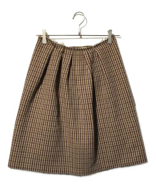 MIU MIU（ミュウミュウ）MIU MIU (ミュウミュウ) ウールラップスカート ブラウン サイズ:40の古着・服飾アイテム