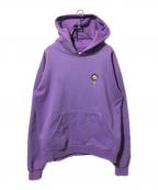 J balvin×TAKASHI MURAKAMIJ.バルヴィン×タカシ ムラカミ）の古着「プルオーバーパーカー/ロゴフーディー」｜パープル